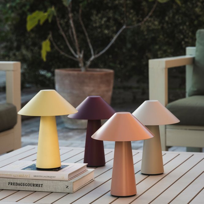 Przenośne lampki stołowe grzybki Cannes IP44